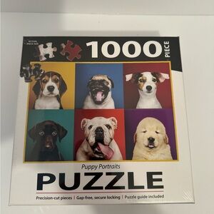 TL Turner 1000 PC Puppy Portraits Puzzle 29”W x 20” H New Sealed